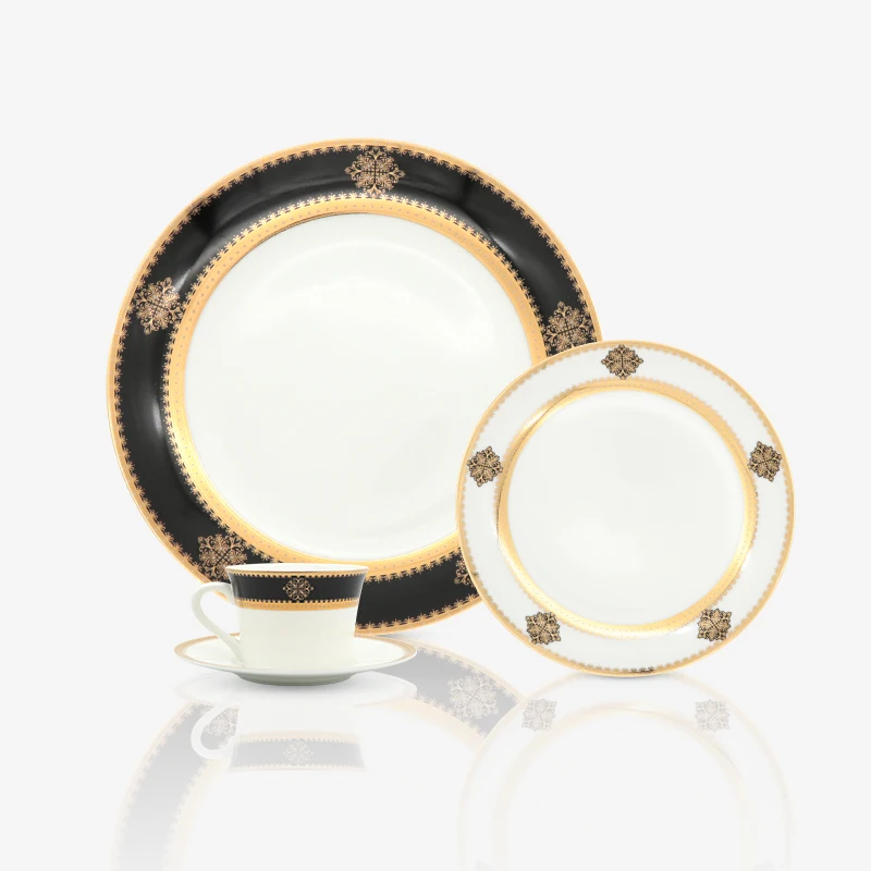 Роскошный обеденный сервиз из костяного фарфора, набор столовой посуды из костяного фарфора, керамический фарфор