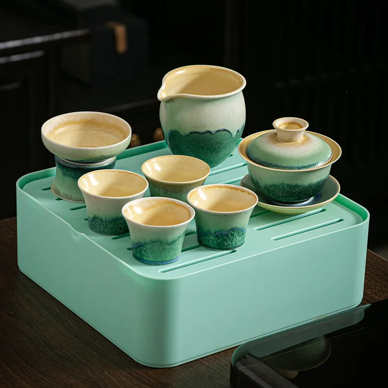 Japanese Style Coarse Pottery Teapot Set Kung Fu Teaware Portable Ceramic Storage Outdoor Tea Pot New Design