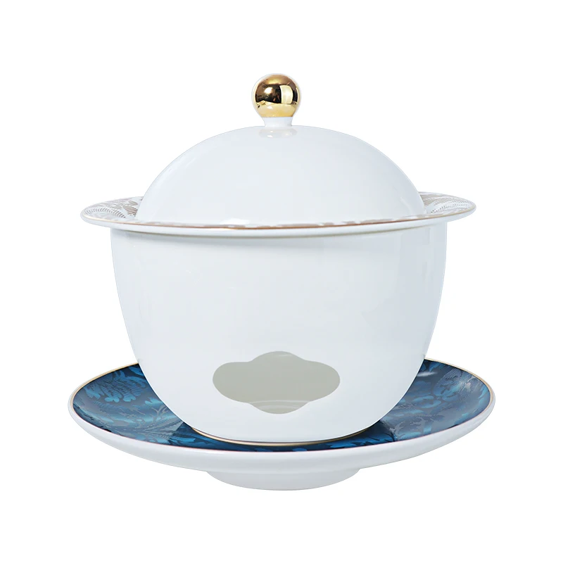 Роскошная посуда, съедобное птичье гнездо, керамическая фарфоровая супница, супница из костяного фарфора