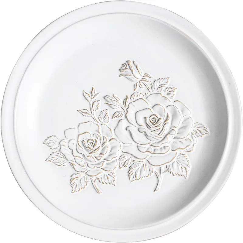 Creative Tulip Relief Hydrangea Vintage Flower Plate Set Eco-Friendly Dessert Plates for Party