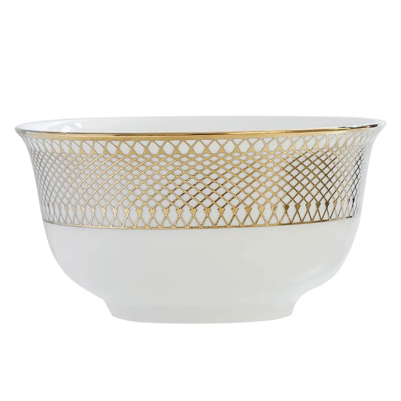 Luxury Tableware Set 2pcs Royal Style 10.5 Inch Dinner Plate 7.5 Inch Flat Plate Luxury Embossed Gold Dishes Set