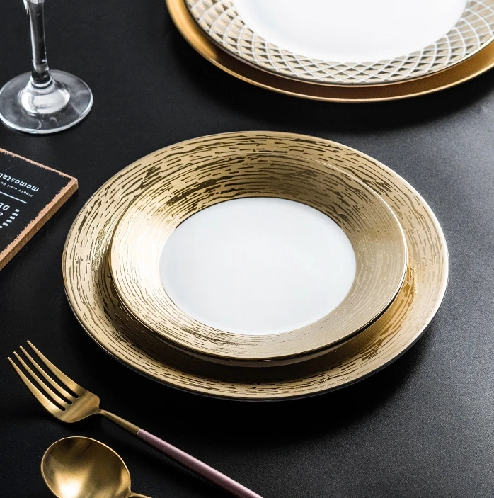 Hot Selling China Warehouse Round Shape Modern Lifestyle Tableware Dinner Porcelain Plate