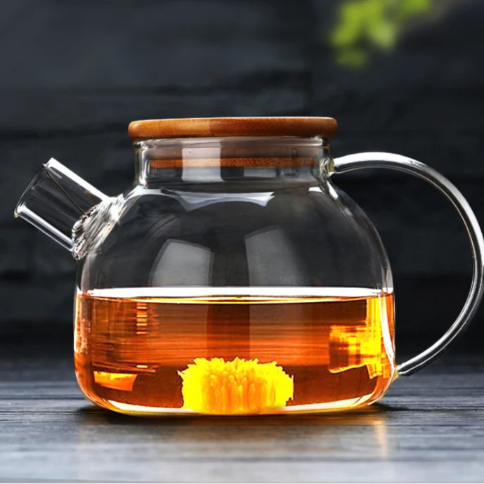 Оптовая продажа прозрачный кофейник термостойкий стеклянный чайник с ручкой и крышкой
