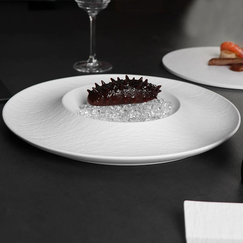 Оптовая продажа белые керамические тарелки для общественного питания, тарелки от производителя, оптовый набор столовой посуды, черный фарфоровый набор тарелок