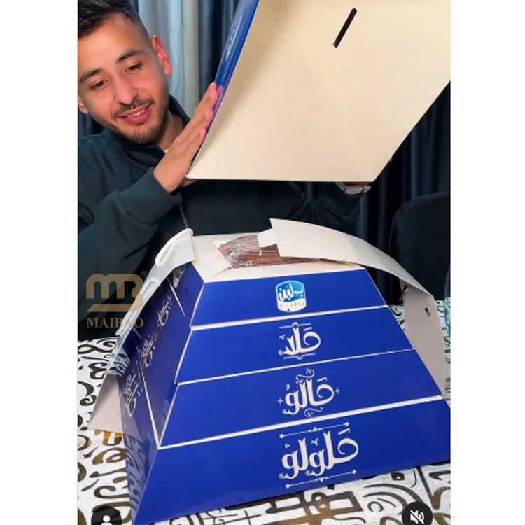 Бумажная пирамидальная коробка индивидуального дизайна для кейтеринга, пирамидка для закусок, торта, хлеба, коробка на вынос, пирамидальная упаковка для выпаса десертов, упаковка для пищевых продуктов