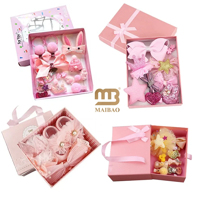 Дешевые нестандартные конструкции Розовая роскошная подарочная упаковка бумажная коробка с логотипом для заколки для волос для девочки Маленькие аксессуары Набор продуктов