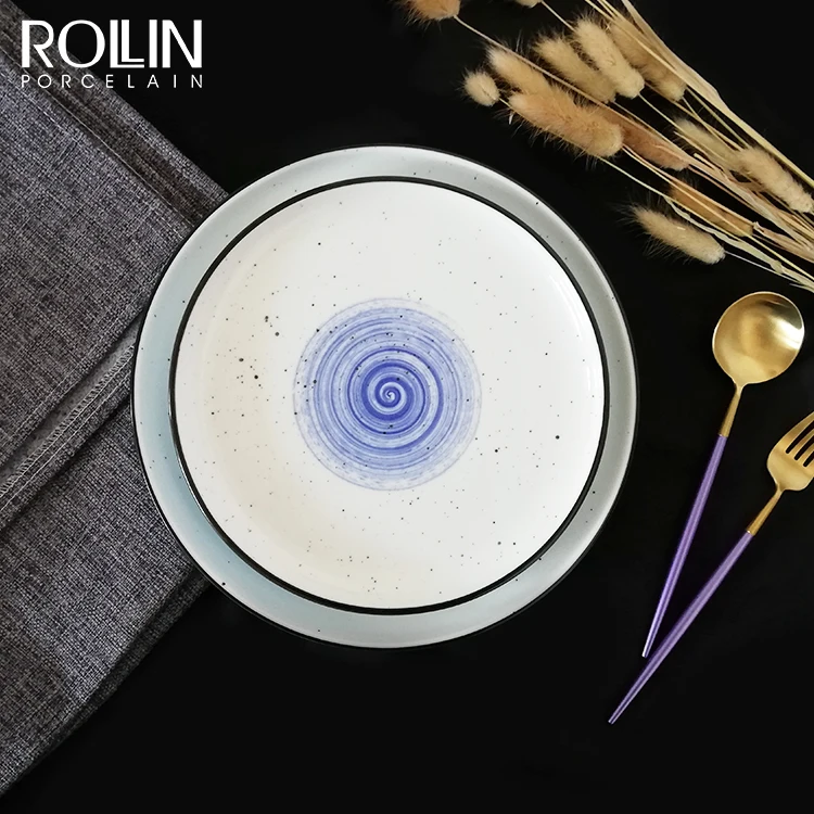 Оптовая торговля пользовательским логотипом посуда для использования в отеле тарелка под глазурованной керамической обеденной тарелкой для ресторанов