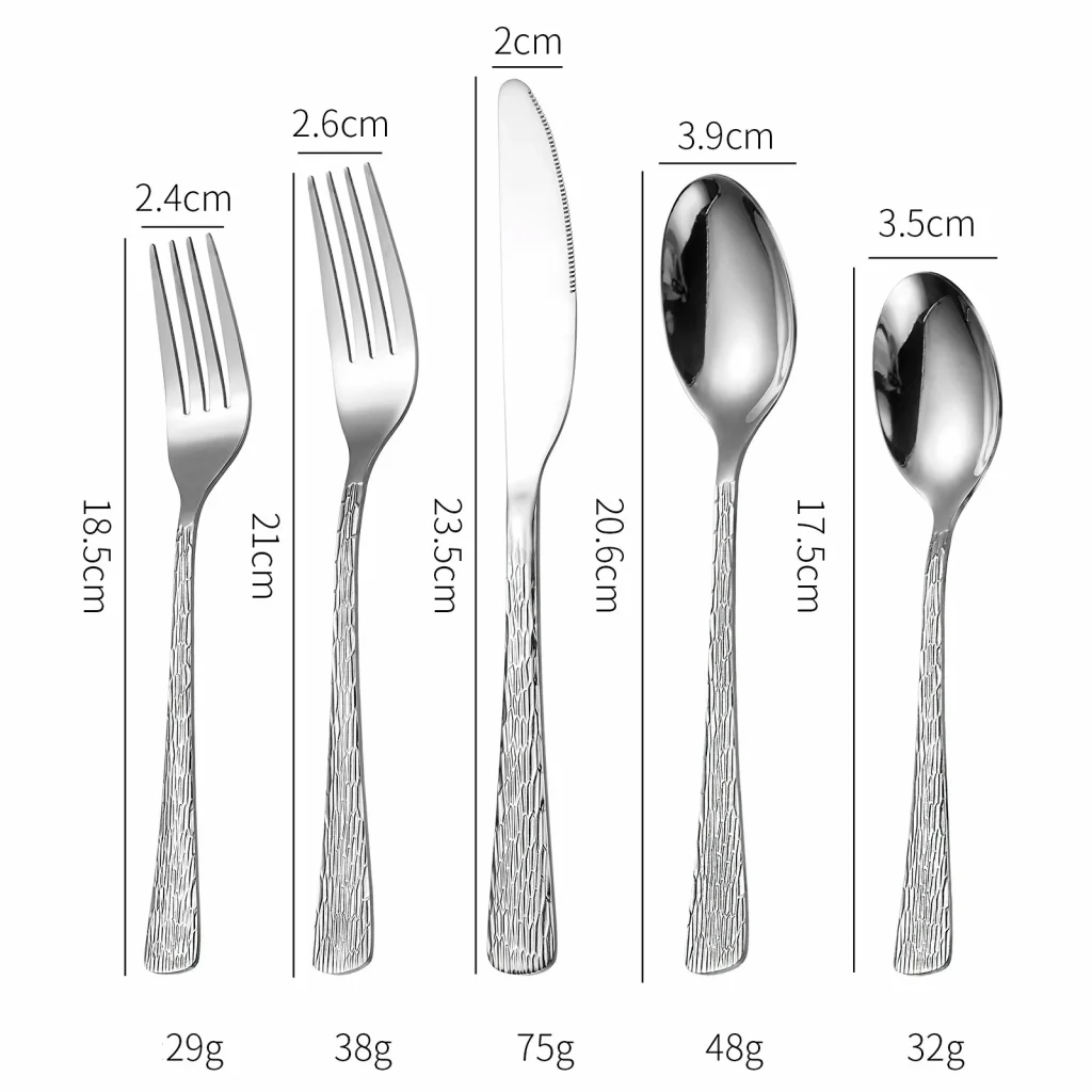 Нож и вилка из нержавеющей стали, высококачественный толстый набор столовых приборов из серебра