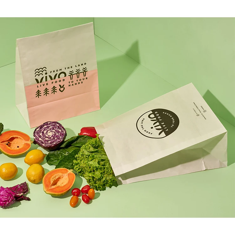 Оптовая продажа, экологически чистая переработанная жиронепроницаемая упаковка для сэндвичей с круассанами, изготовленные на заказ белые бумажные пакеты для еды на вынос из крафт-бумаги