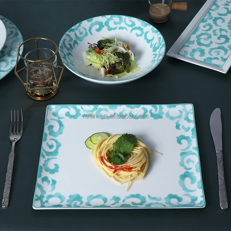 Наборы тарелок Роскошный набор керамической посуды Рождественская керамика на 12 человек Домашняя фарфоровая посуда для ужина Белая посуда