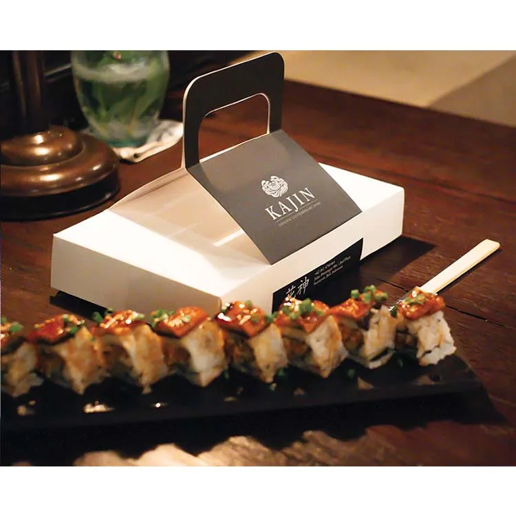 Одноразовая биоразлагаемая белая крафт-бумага с индивидуальным логотипом, картонная доска для обеда, упаковка для еды на вынос, коробка для суши и бенто