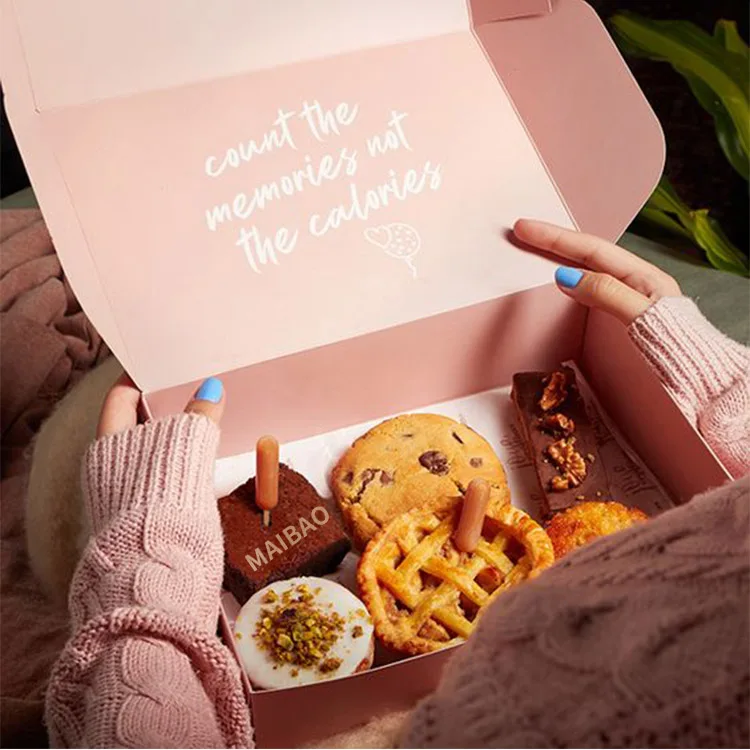 Новый дизайн, кондитерская, хлебобулочная, круассановая коробка, индивидуальная картонная коробка для роскошного печенья, бумажная упаковка, подарочная коробка для шоколадных пончиков, конфет