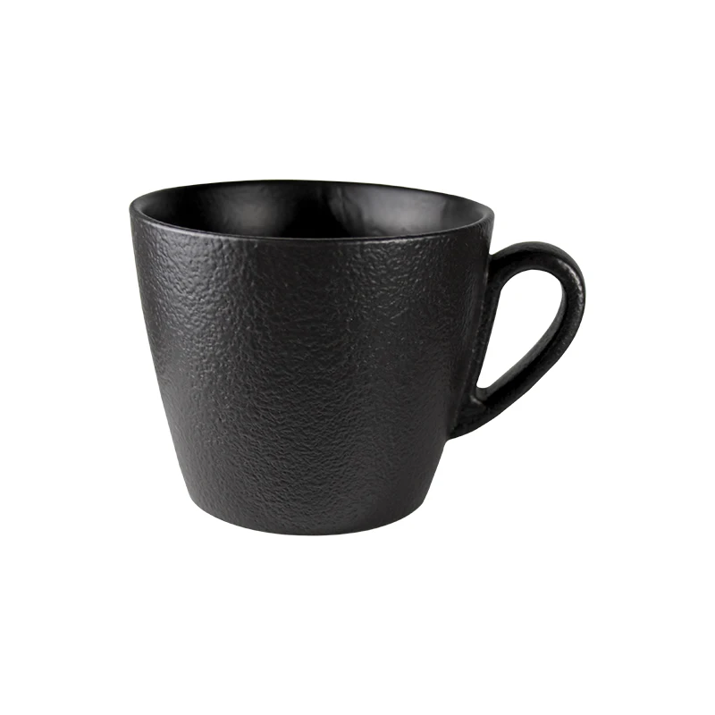 Кофейная чашка Cafe Mocha Фарфоровая черная матовая кофейная чашка с блюдцем Керамическая черная керамическая кружка
