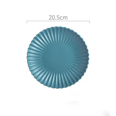 European Ceramic Colorful Flat Plates Nordic Wedding Ceramic Dining Dinner Plate Porcelain Plate & Dish