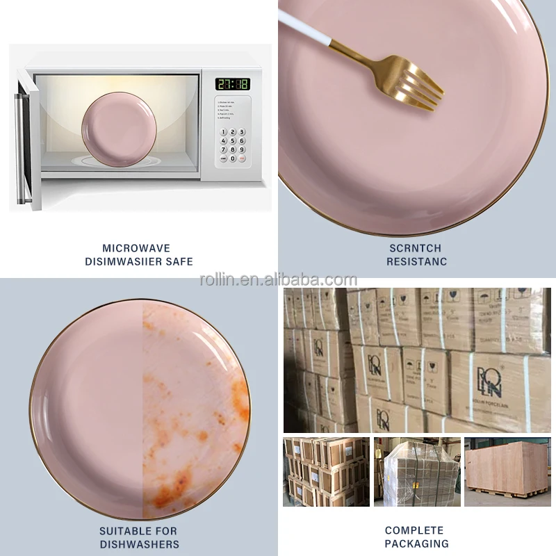 Оптовая продажа керамического фарфорового набора для ресторана, кухонной тарелки, полной роскошной свадебной посуды, набора посуды