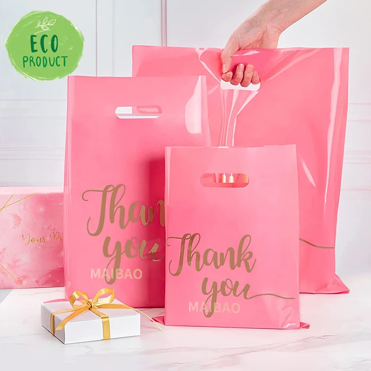 Черные розничные пластиковые сумки для покупок с принтом на заказ, оптовая продажа, розовые пластиковые сумки для покупок в подарок, упаковка для подарков