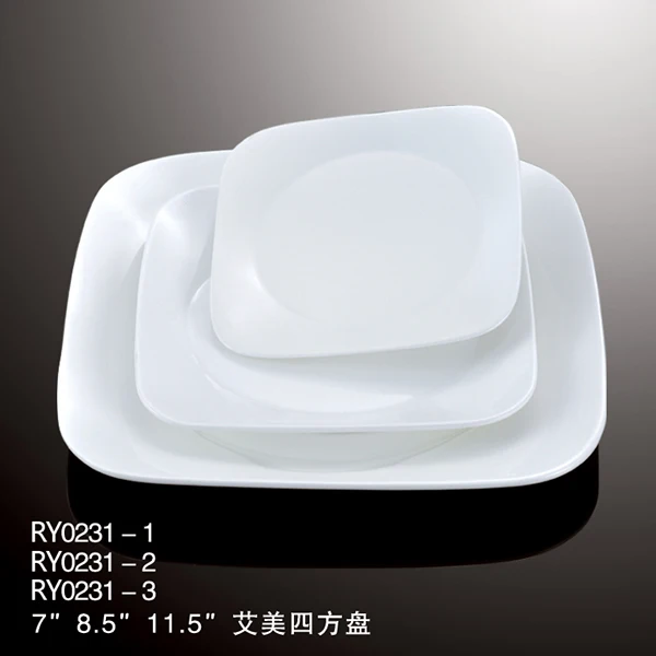 Оптовая продажа, индивидуальный современный дизайн, керамический фарфоровый обеденный сервиз, белая посуда для ресторана, фарфоровый набор посуды