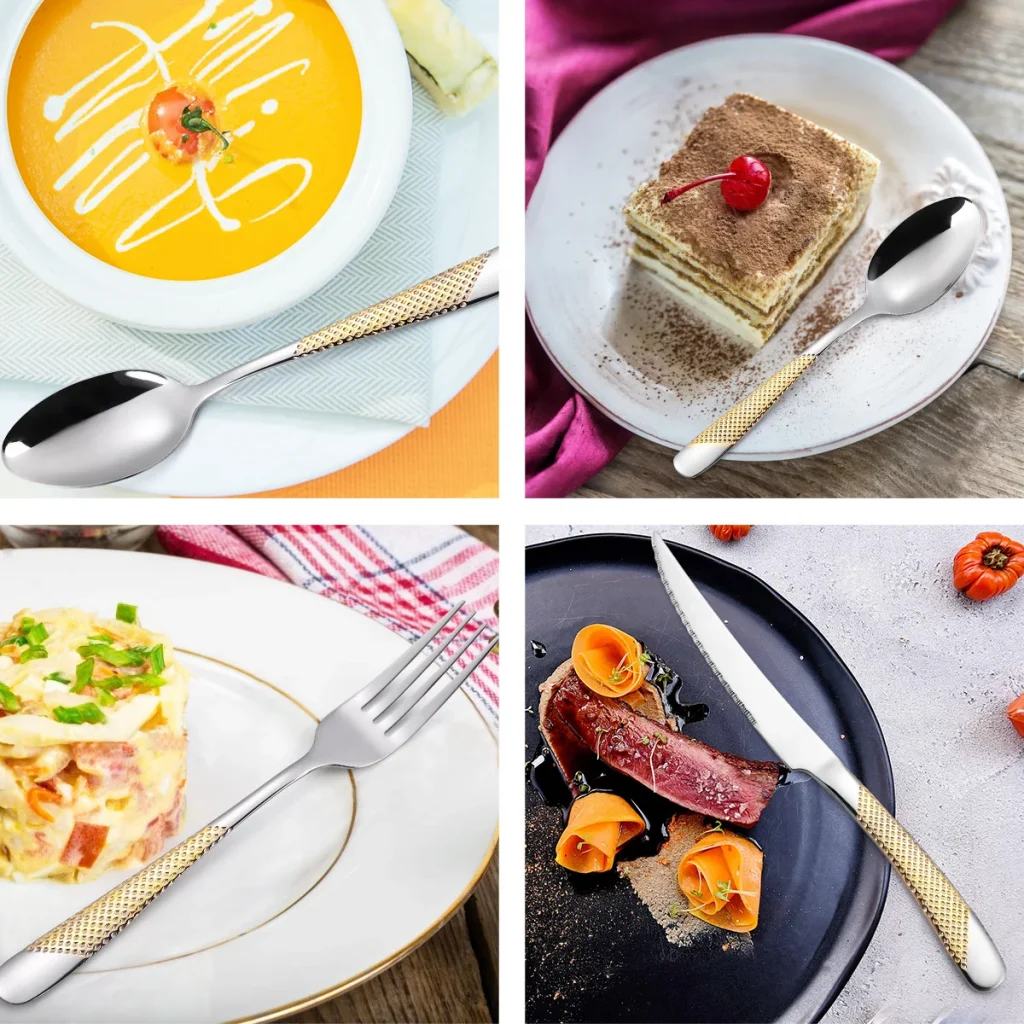 Набор вилок, ножей и ложек из нержавеющей стали, столовые приборы из нержавеющей стали