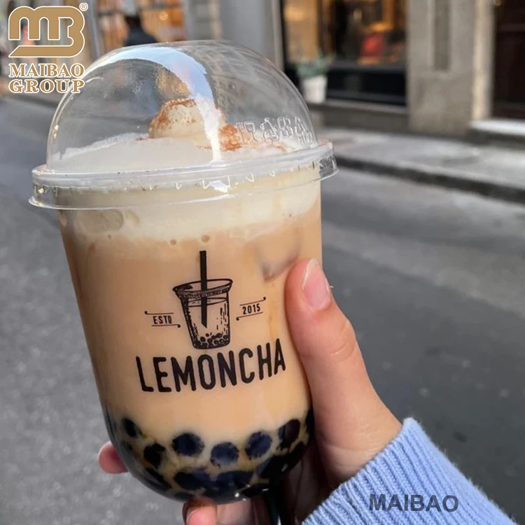 500 мл одноразовые пластиковые стаканчики из ПЭТ, изготовленные на заказ прозрачные пластиковые стаканчики с логотипом, 12 унций, 16 унций, 22 унции, U-образная чашка для фруктового молока, Боба, пузырькового чая, полипропиленовая чашка