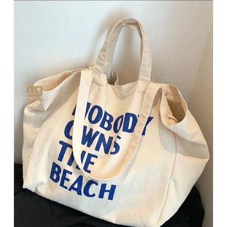 Оптовая многоразовая большая сумка из хлопка с логотипом для путешествий и покупок из хлопка с застежкой-молнией Эко-холщовая сумка-тоут с внутренними карманами