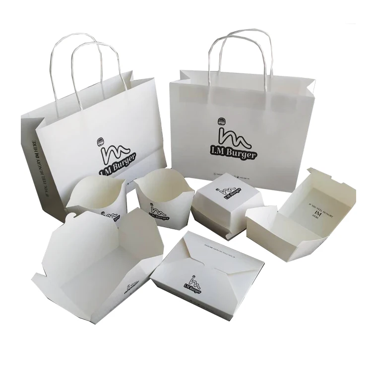 Оптовая продажа эко-биоразлагаемый обед на вынос крафт-упаковка Bolsa De Papel на заказ белый крафт-бумажный пакет на вынос для еды