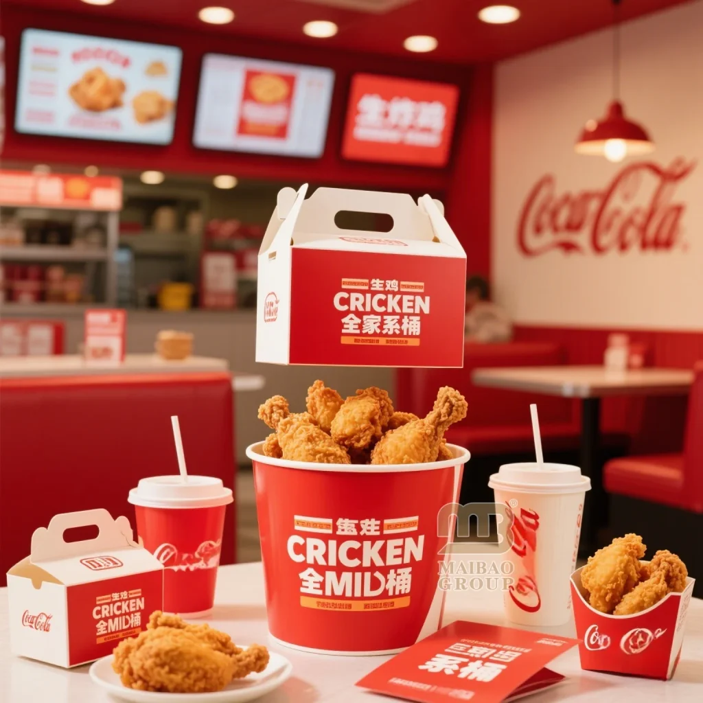 Бумажное ведро большой емкости на заказ для жареной курицы, контейнер для еды, чашка для попкорна, ведро для курицы, крафт-бумага, одностенная