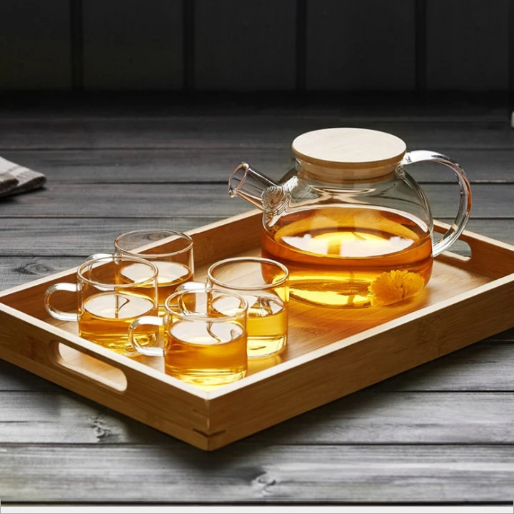 Оптовая продажа прозрачный кофейник термостойкий стеклянный чайник с ручкой и крышкой