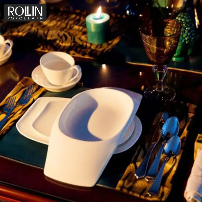 Прямоугольные керамические тарелки для супа для 4-5-звездочных отелей и ресторанов