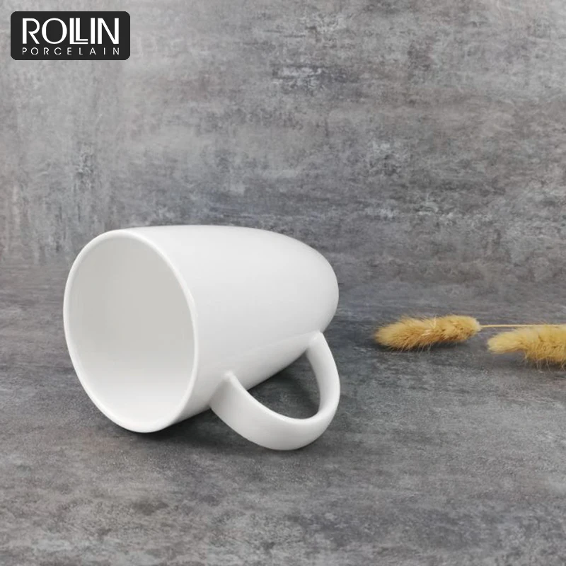 Высококачественная рекламная белая фарфоровая кружка 400 мл, большие кофейные кружки