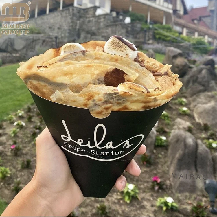 Печатная на заказ пузырьковая вафельная упаковка для мороженого Вафельная коробка для яиц Креповые конусы Пищевая пузырьковая вафельная бумага Держатель конусной упаковки
