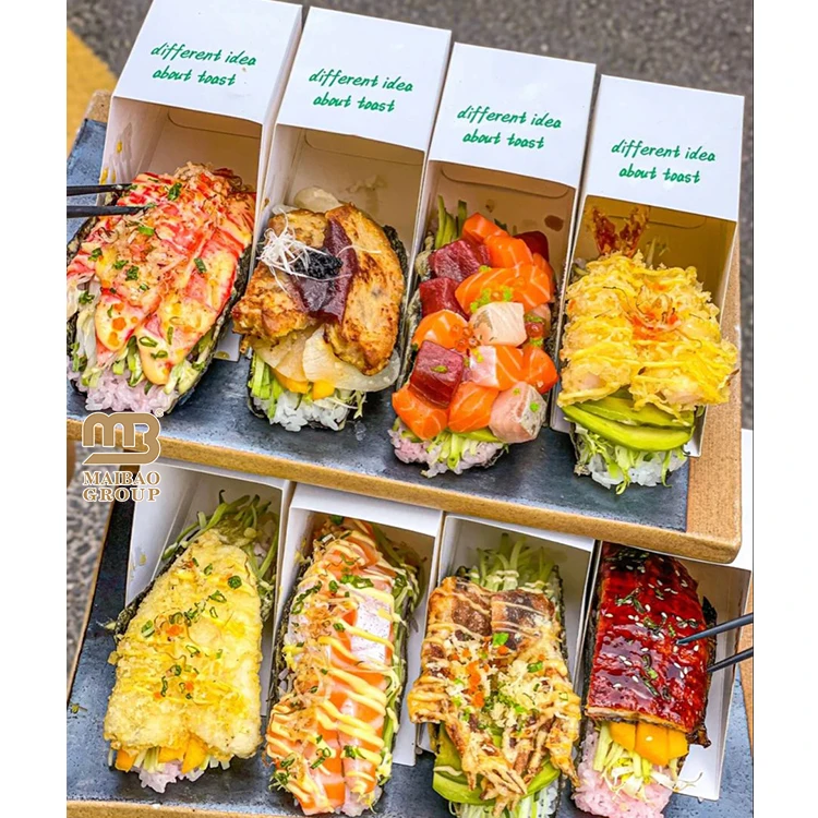Пользовательский ящик на вынос, коробки для еды, завтрак, обед, эко-упаковочная коробка для пищевых продуктов, ящик для ломтиков, бургер, картофель фри, сэндвич, бумажная коробка