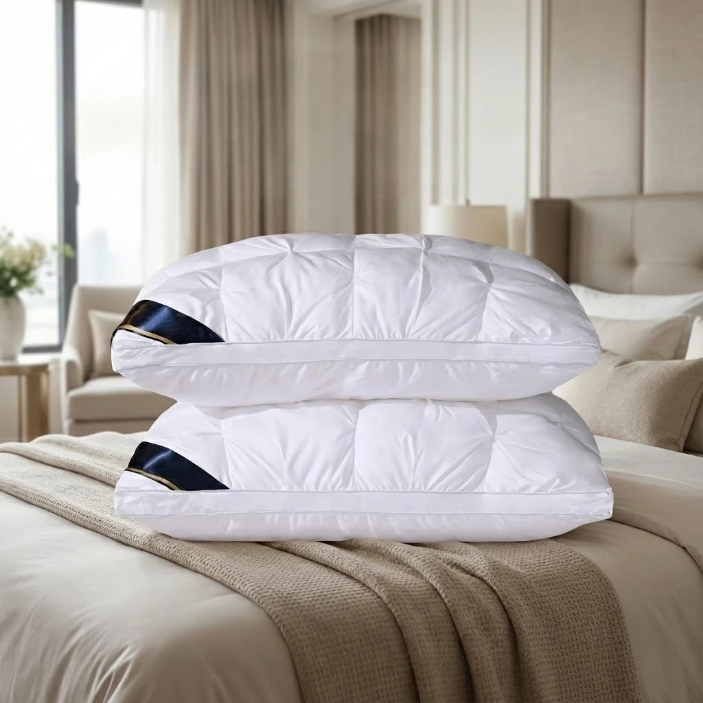 Роскошная пятизвездочная подушка для кровати в отеле, подушка Hilton, 1000 г, наполнитель из полиэфирного волокна, моющаяся, эргономичная поддержка шеи для сна