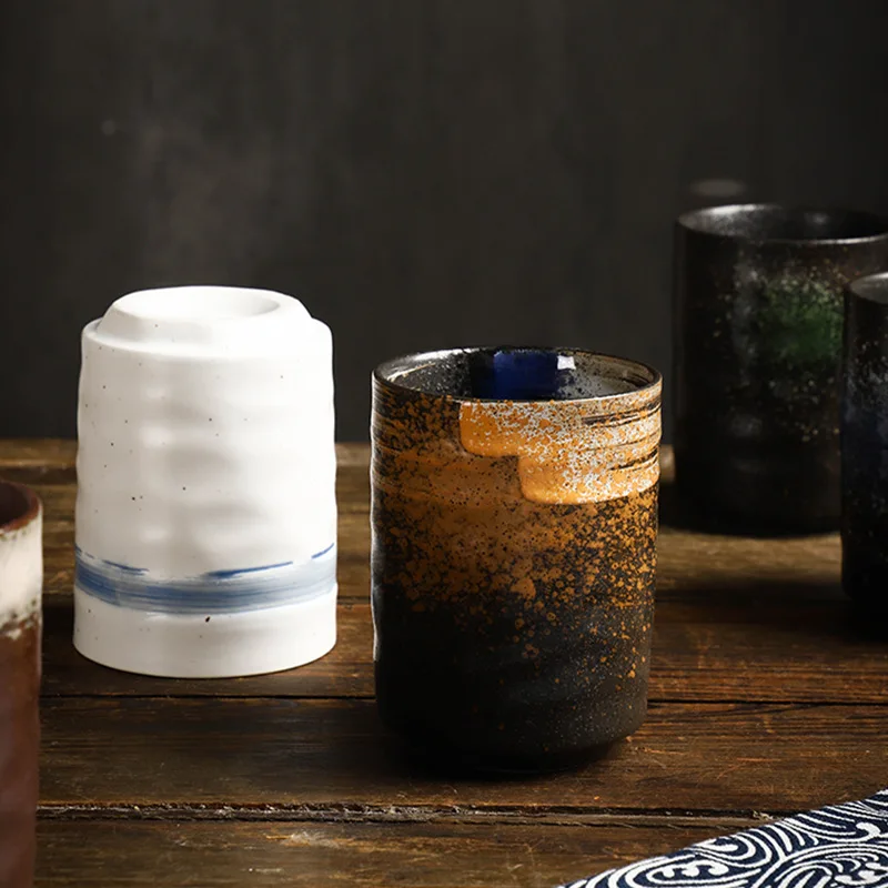 Грубая керамическая кружка ручной работы с натуральной текстурированной керамической чашкой для кофе, чая или горячего шоколада
