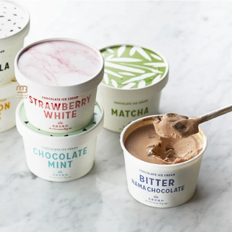 Персонализированный бумажный стаканчик с логотипом, 4 унции, 6 унций, 8 унций, 12 унций, 16 унций, 24 унции, стаканчик для замороженного йогурта, одноразовый бумажный стаканчик для мороженого с крышками
