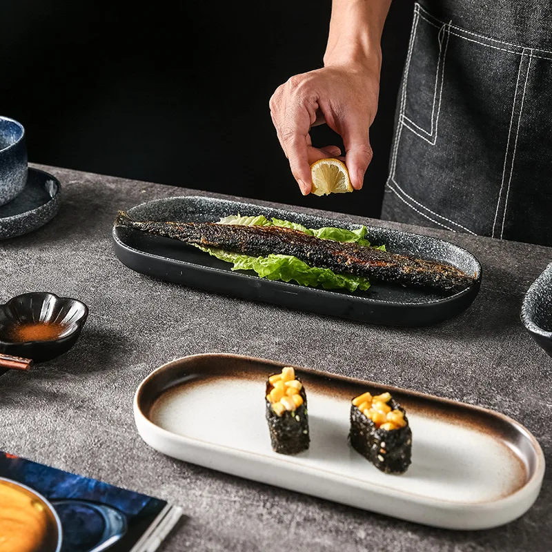 Сервиз посуды Роскошный набор квадратных тарелок лопаточной формы с ручкой для столовой посуды для отелей и изысканных столовых