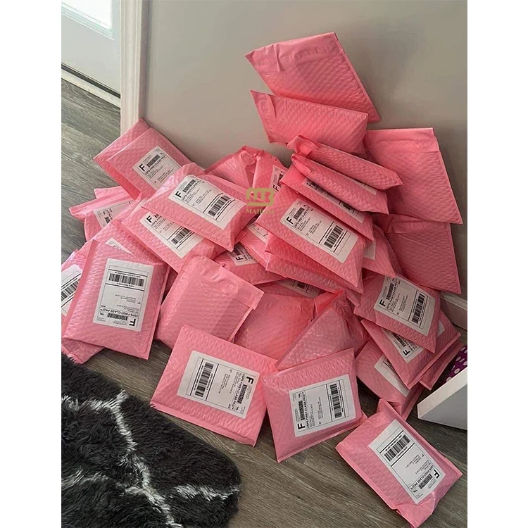 11×13 + 4 см, черный индивидуальный логотип, полиэтиленовые почтовые конверты с пузырьками 6 X11, розовые мягкие почтовые матовые курьерские упаковочные конверты с пузырьками, сумка для доставки