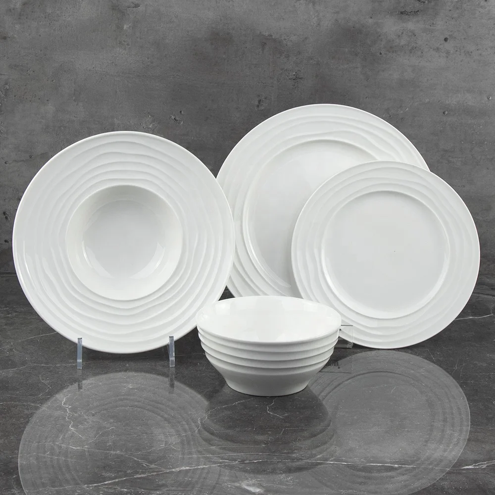 Оптовая продажа керамической посуды с принтом на заказ, набор салатных тарелок для шведского стола, тарелки для ресторанов общественного питания