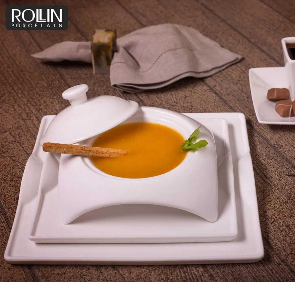 Роскошная посуда неправильной формы, квадратная керамическая тарелка для ужина, белые фарфоровые тарелки для ресторана, набор тарелок