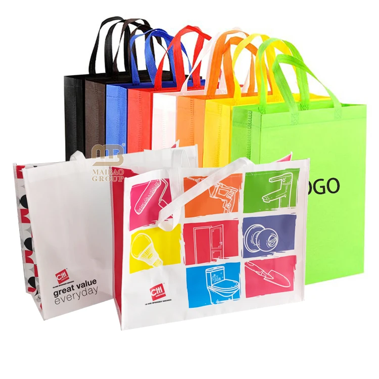 Оптовая продажа многоразовых полипропиленовых ламинированных нетканых продуктовых сумок для переработки нетканых сумок для покупок с логотипом на заказ, экологически чистые большие сумки-тоут