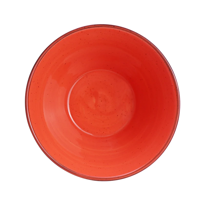 Керамическая чаша 400 мл, коническая фарфоровая чаша, красная керамическая миска для круп для ресторана и кафе
