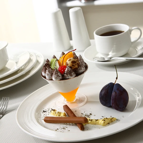 Фарфоровая тарелка оптом, современный дизайн, керамические белые обеденные тарелки, фарфоровые десертные тарелки для ресторана