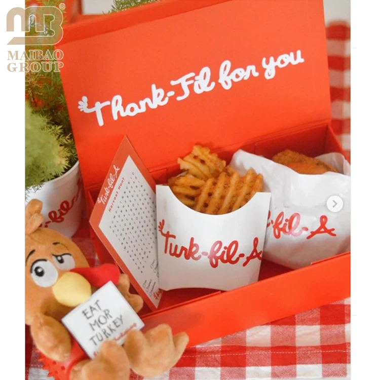 Упаковка для ресторана Коробка на вынос Mdonalds Фаст-фуд Контейнер для пищевых продуктов на заказ Одноразовая бумага для общественного питания Коробка для упаковки черной еды