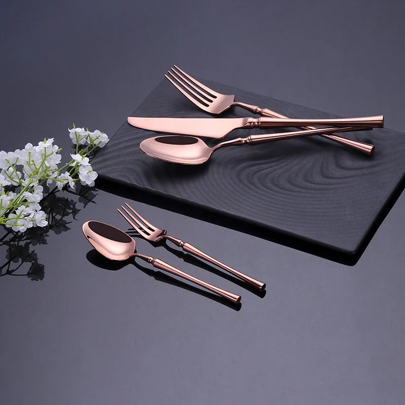 4pcs/5pcs Household 304 Stainless Steel Cutlery Set Creative Western Style Steak Knife Fork for Parties Small Waist Design
