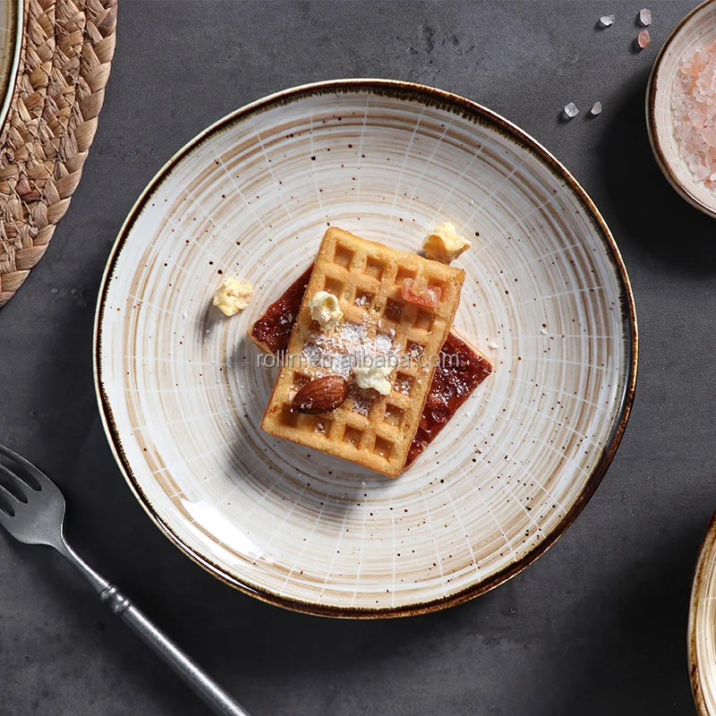 Фарфоровые новые цветные наборы посуды, обеденные тарелки, керамические тарелки для банкетов и ресторанов