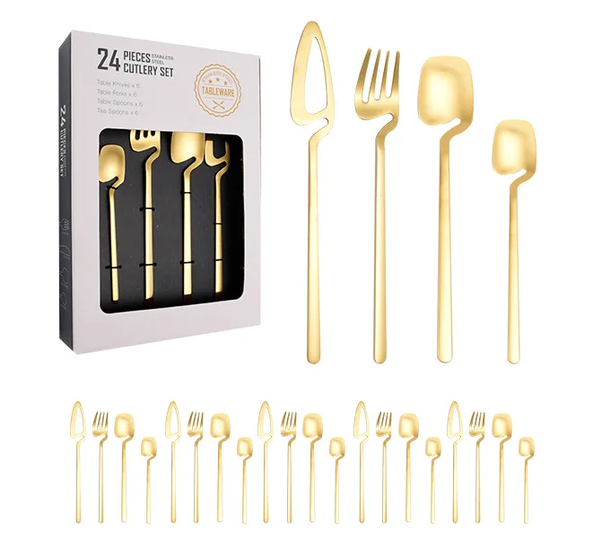 Элегантный набор столовых приборов вилка, ложка, нож, подарочная коробка для бистро, кондитерских и хлебобулочных изделий, посуда