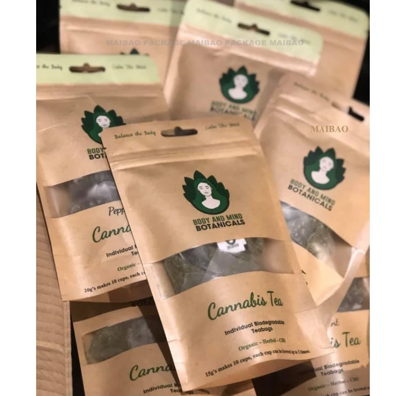 Пользовательская печатная маленькая биоразлагаемая кулинарная упаковка для упаковки на молнии на молнии коричневая крафта