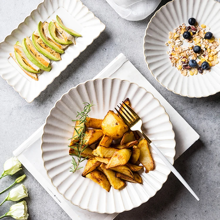 Роскошная посуда для белого ужина, наборы столовой посуды для ресторана, посуда, белая керамическая посуда, набор керамической посуды для ужина