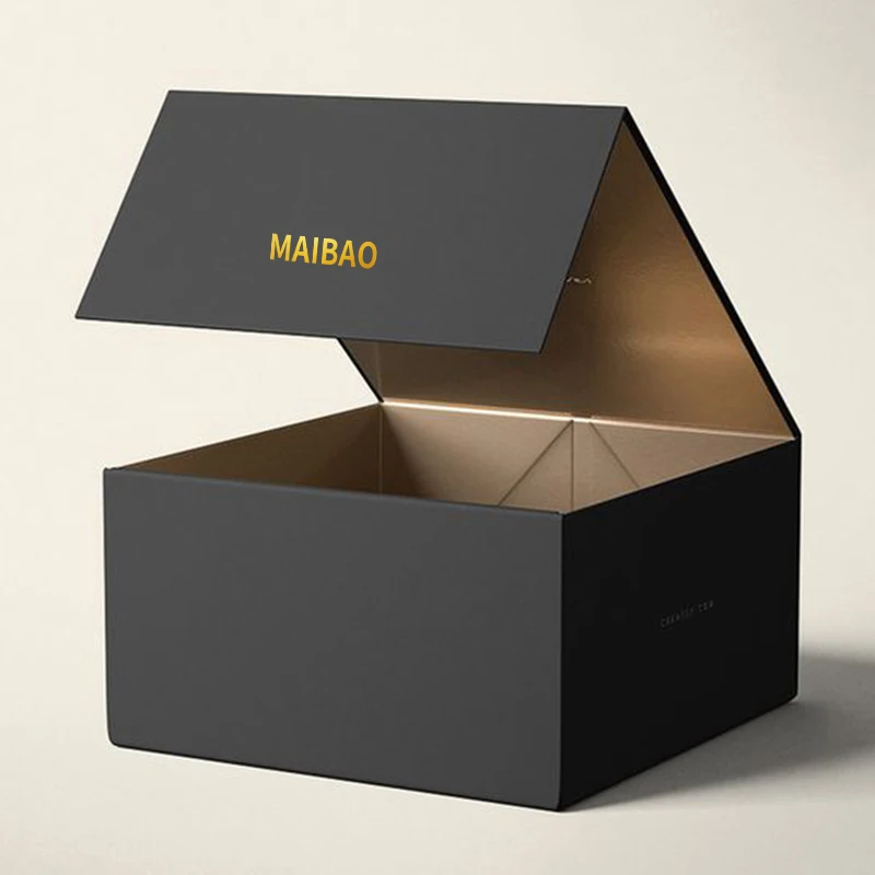 Роскошная черная бумажная упаковка на заказ, складная подарочная коробка для обуви, магнитная бумажная коробка, упаковка одежды с магнитной застежкой-клапаном
