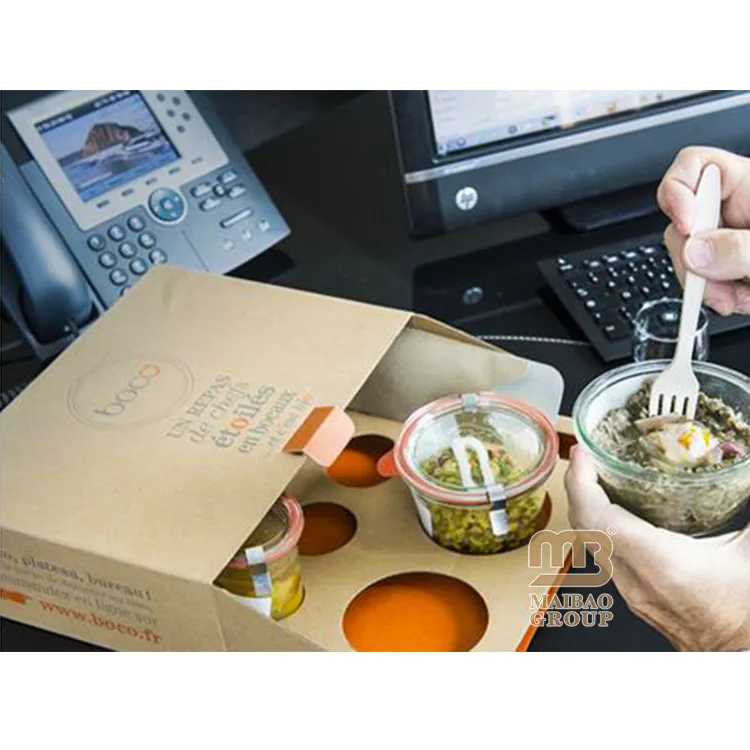 Одноразовая коробка для еды из крафт-бумаги Ресторан на вынос Обед Коробка для бенто Упаковка на вынос Упаковка для еды Бумажная коробка для доставки еды