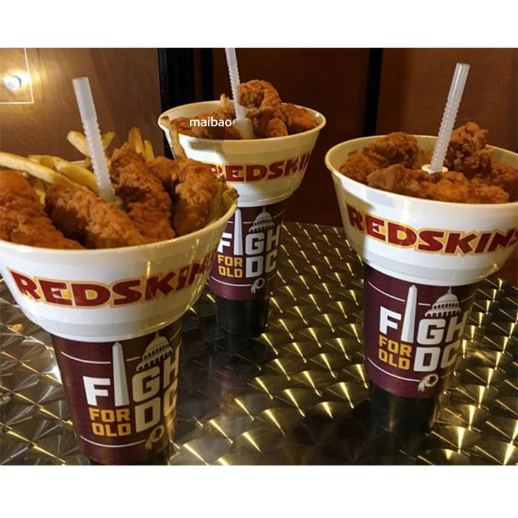 600 мл 700 мл 2 в 1 чашка для закусок и напитков, одноразовая чашка для картофеля фри, пластиковый держатель для закусок, изготовленная на заказ портативная чашка для закусок, комбинированная